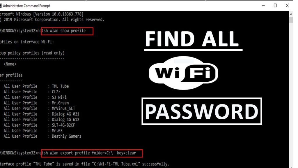 wifi password recovery software offline Windows Command Prompt run as administrator