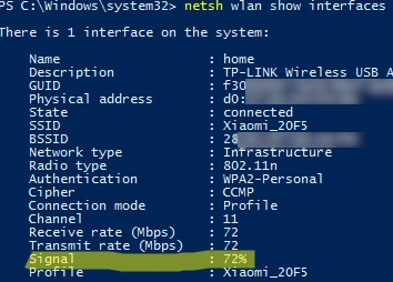 wifi password recovery using powershell PowerShell netsh wlan show profiles command output showing list of WiFi networks