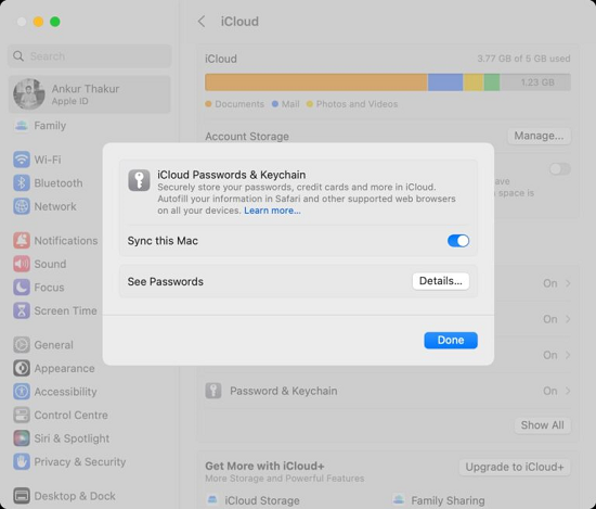 wifi password recovery with cloud sync macOS iCloud Keychain settings WiFi passwords sync