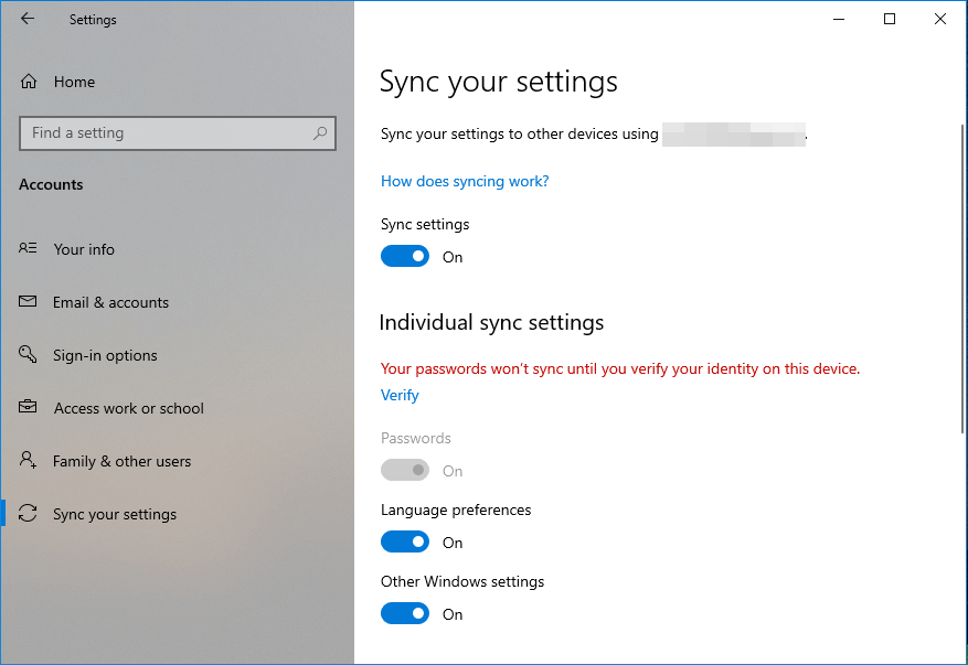 wifi password recovery with cloud sync Windows 11 Sync Settings WiFi passwords Microsoft account sync