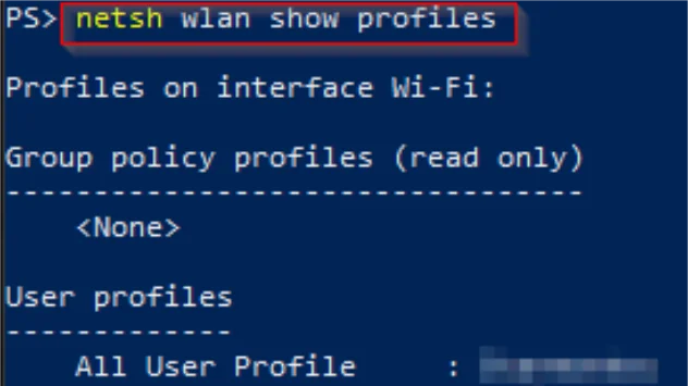 wifi password recovery with cloud sync Windows PowerShell netsh wlan show profile export WiFi passwords command