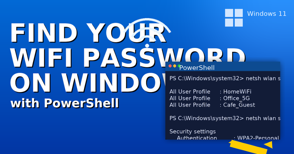 wifi password recovery without losing data PowerShell window running script to export WiFi passwords
