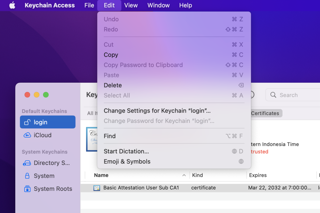 wireless password recovery mac Mac Keychain Access application window showing login keychain